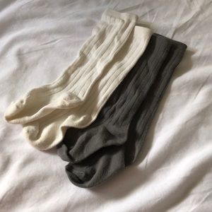 Four pairs of Kate Quinn knee-high organic cotton ribbed socks size 2-4T